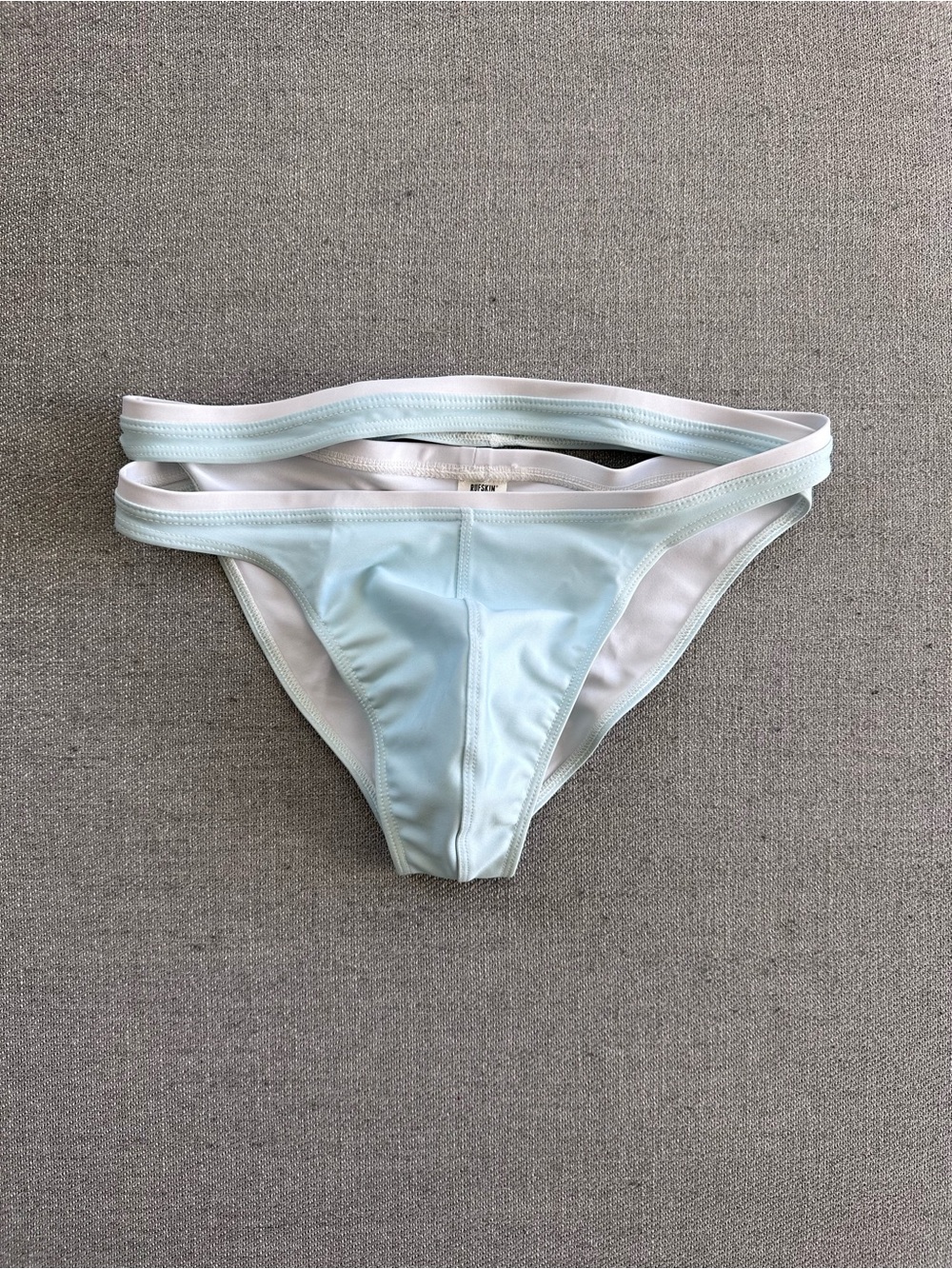 Rufskin Light Blue and White Briefs with Double Waistband Wrap Around